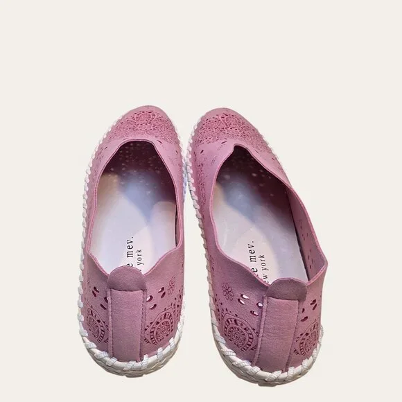 Bernie Mev TW09 Pink Women's Laser Cut Mandala Floral Slip On Flats NIB - Picture 3 of 7